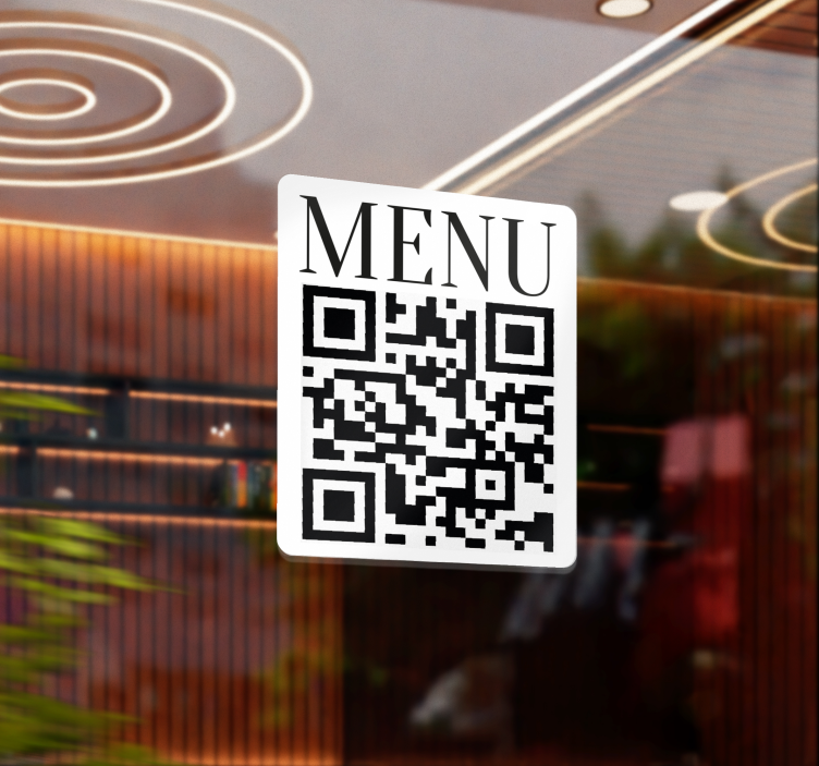 Sticker vitrine menu personnalisé qr - TenStickers