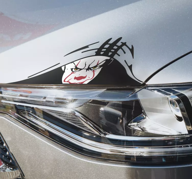Autocollant voiture clown regardant - TenStickers