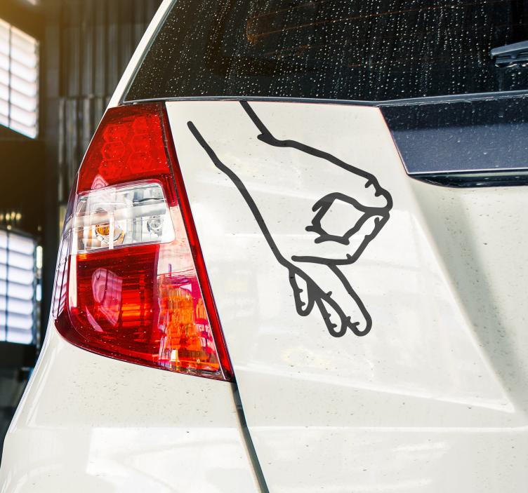 Sticker voiture doigts en cercle - TenStickers