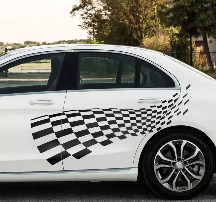 Autocollant voiture drapeau de course - TenStickers