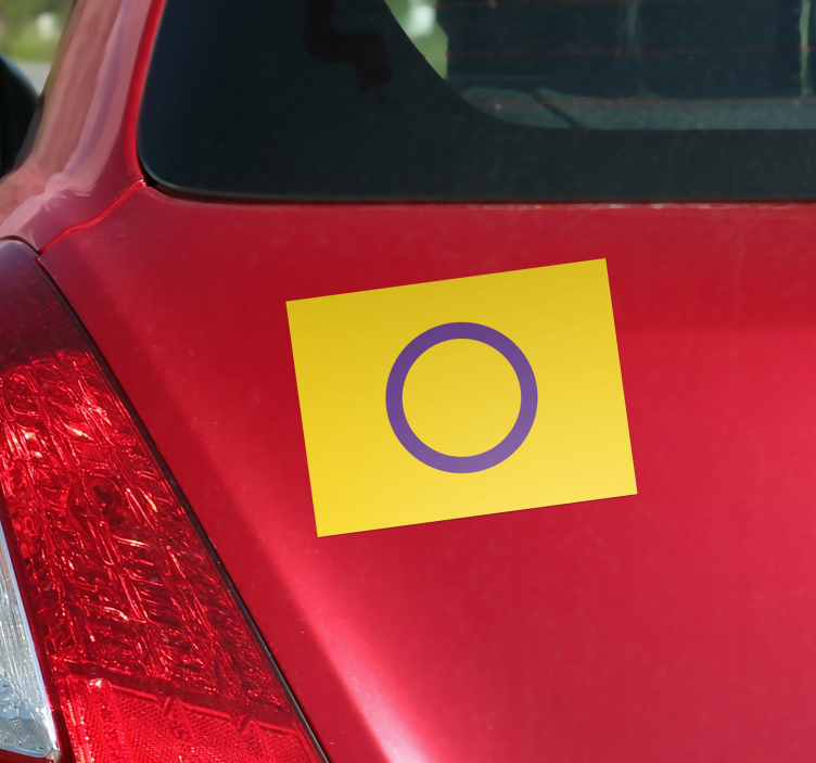 Sticker voiture drapeau intersexe - TenStickers