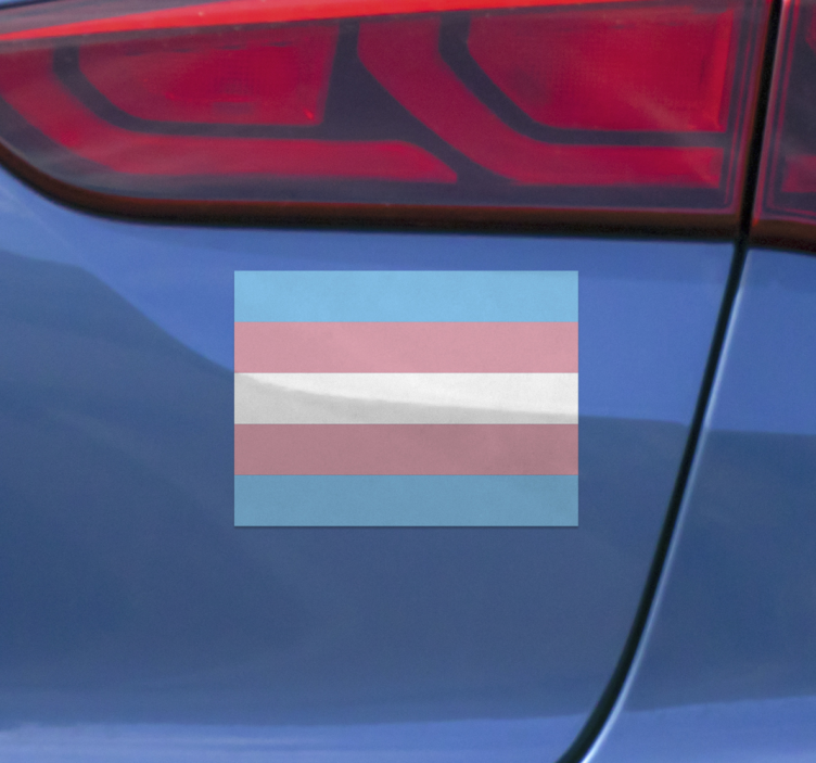 Sticker voiture drapeau trans - TenStickers