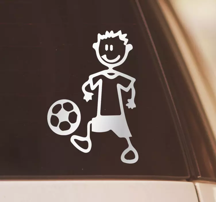 Sticker voiture joueur de football heureux - TenStickers