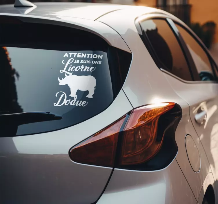 Autocollant voiture licorne douce - TenStickers