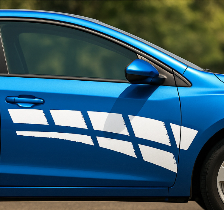 Sticker voiture rayures abstraites monochromes - TenStickers