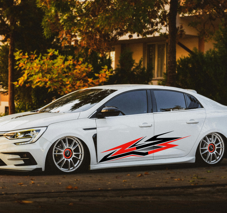 Autocollant voiture style de course latérale bicolore - TenStickers