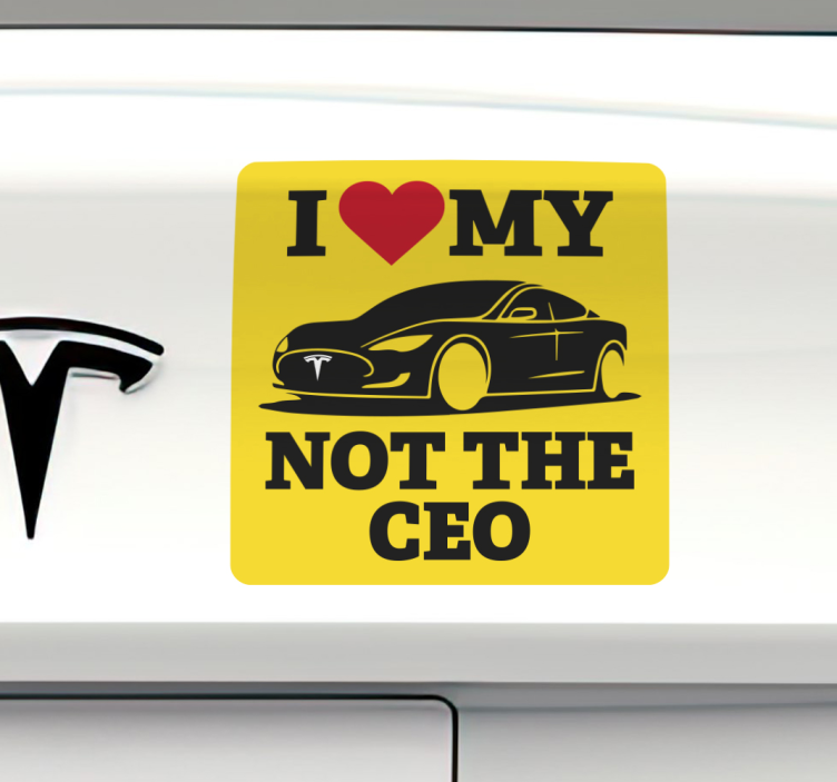 Sticker voiture tesla elon musk - TenStickers