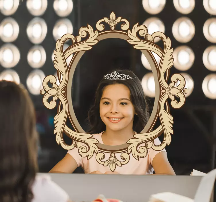 Autocollant miroir cadre ovale vintage - TenStickers