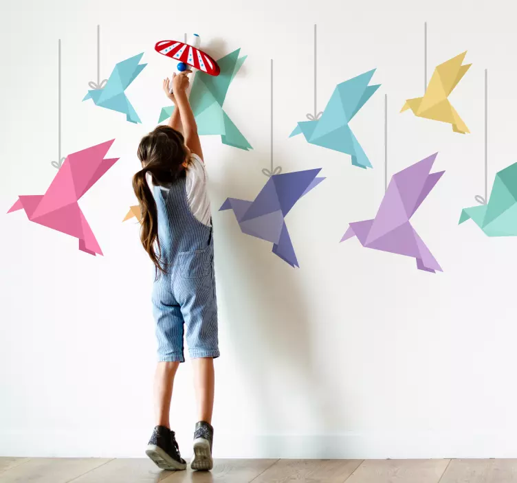 Stickers Mural origami oiseau - TenStickers