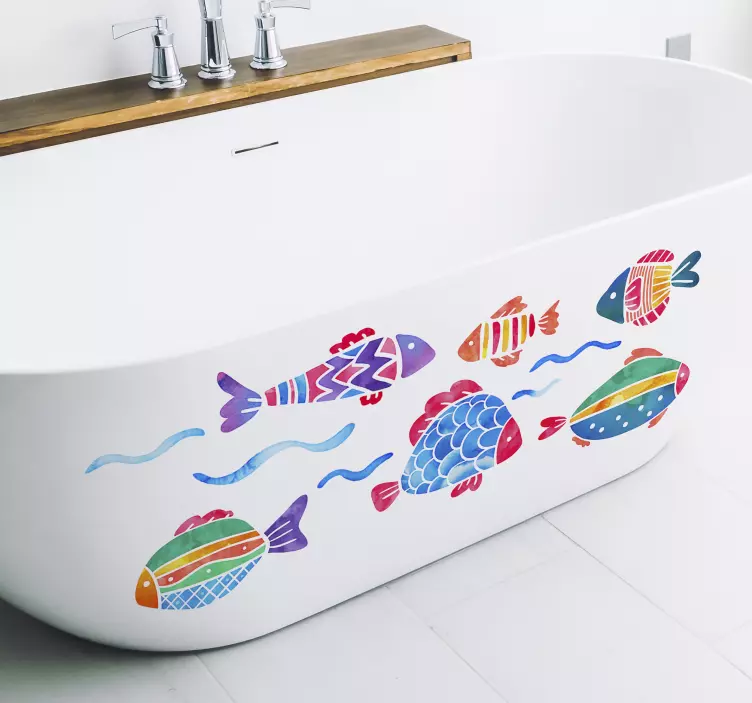 Stickers poissons bain enfants - TenStickers
