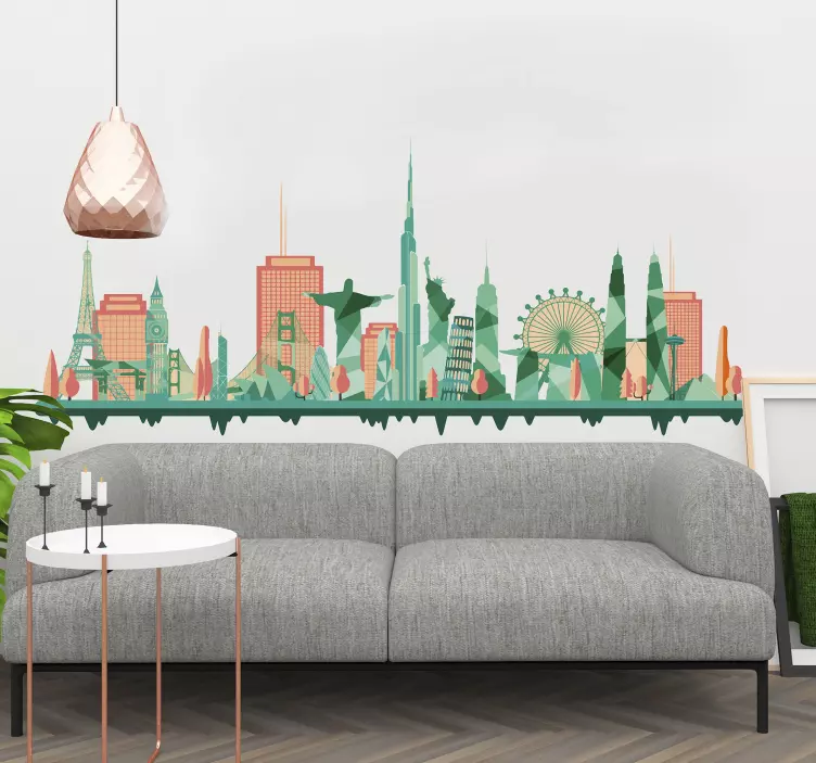 stickers skyline monuments du monde - TenStickers