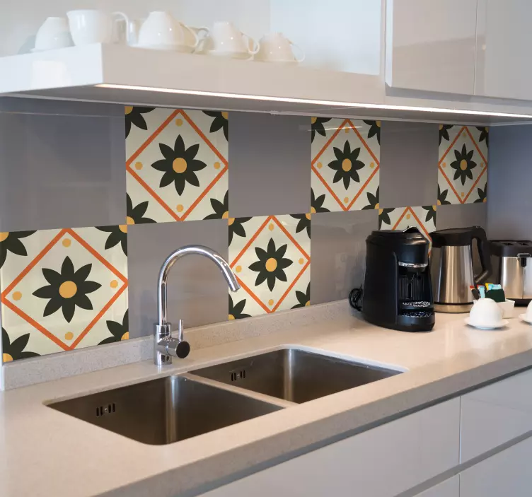 Autocollant tuile flamant rose - TenStickers