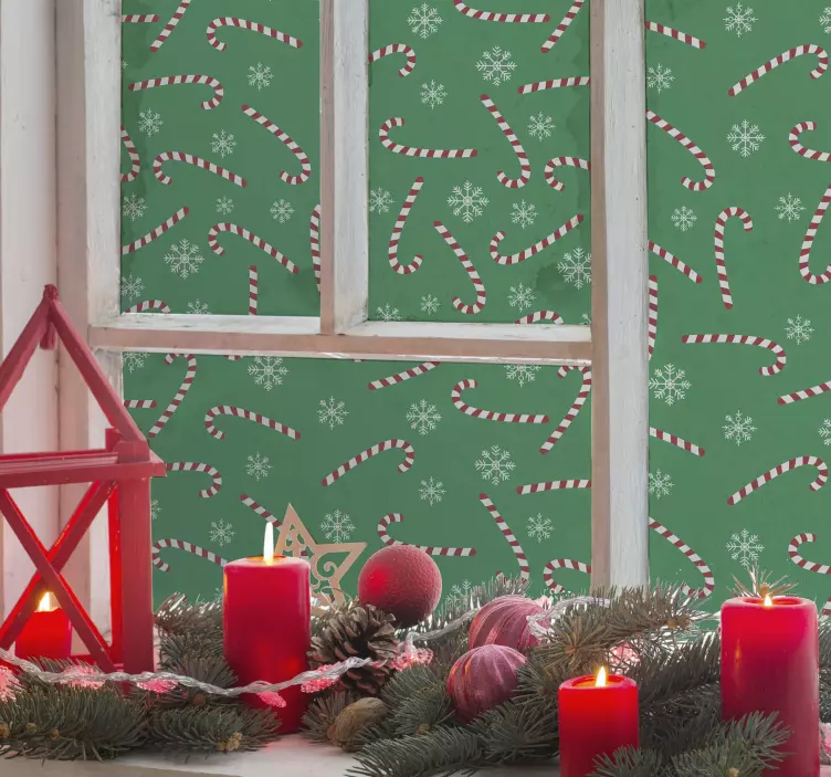 Vitrophanie Bonbons de noël - TenStickers