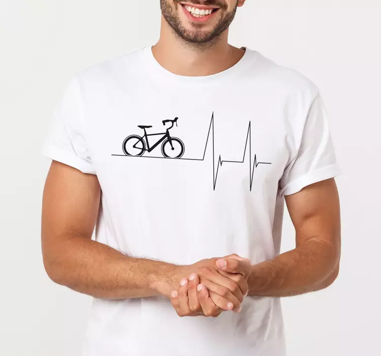 T-shirt passion du cyclisme et battement de cœur - TenStickers
