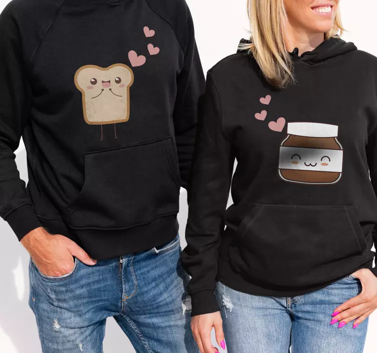 T shirt couple Pain et nutella - TenStickers