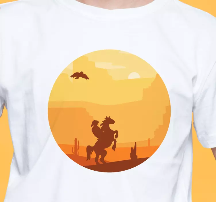 T-shirt aventure de cow-boy au coucher du soleil - TenStickers