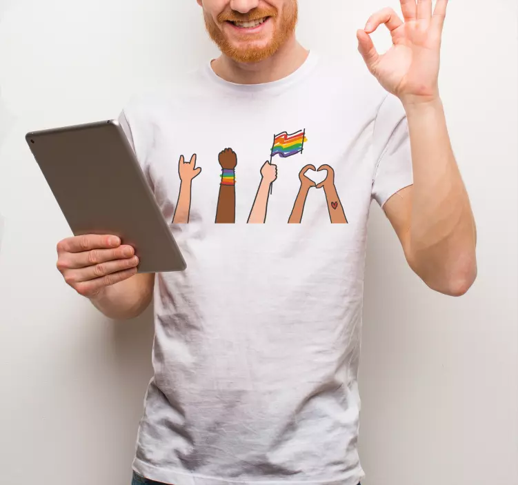 T-shirt lever les mains fièrement - TenStickers