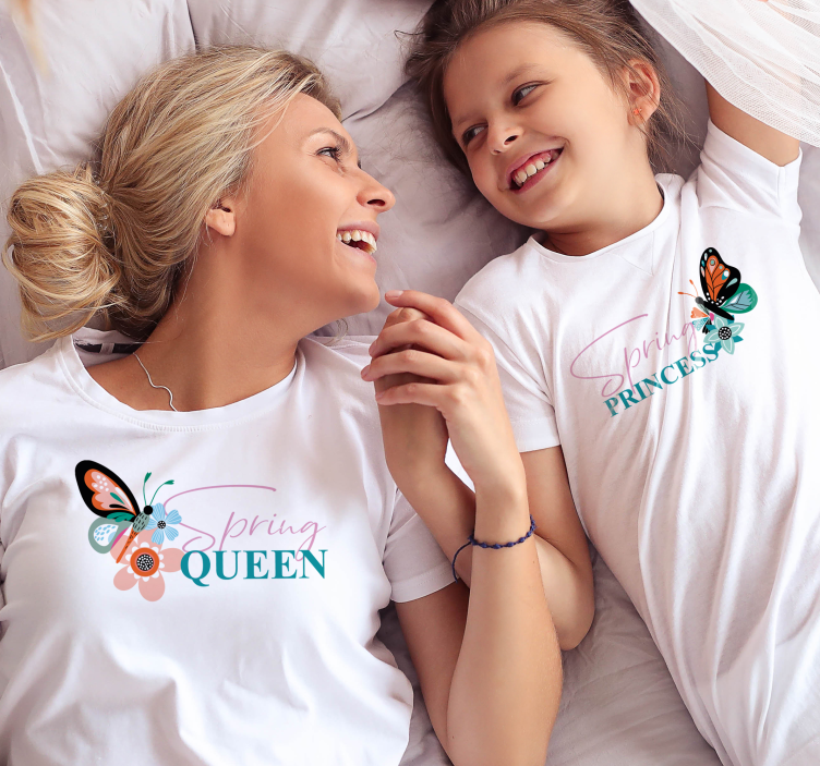 Tee-shirt mère et fille le printemps et la princesse - TenStickers