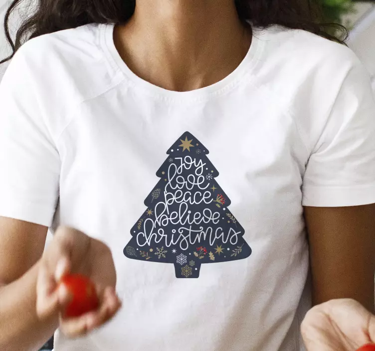 T-shirt Noël arbre avec citation - TenStickers