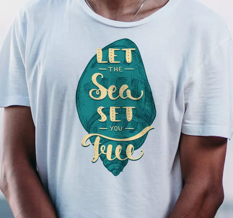 T-shirt laisse la mer te libérer - TenStickers