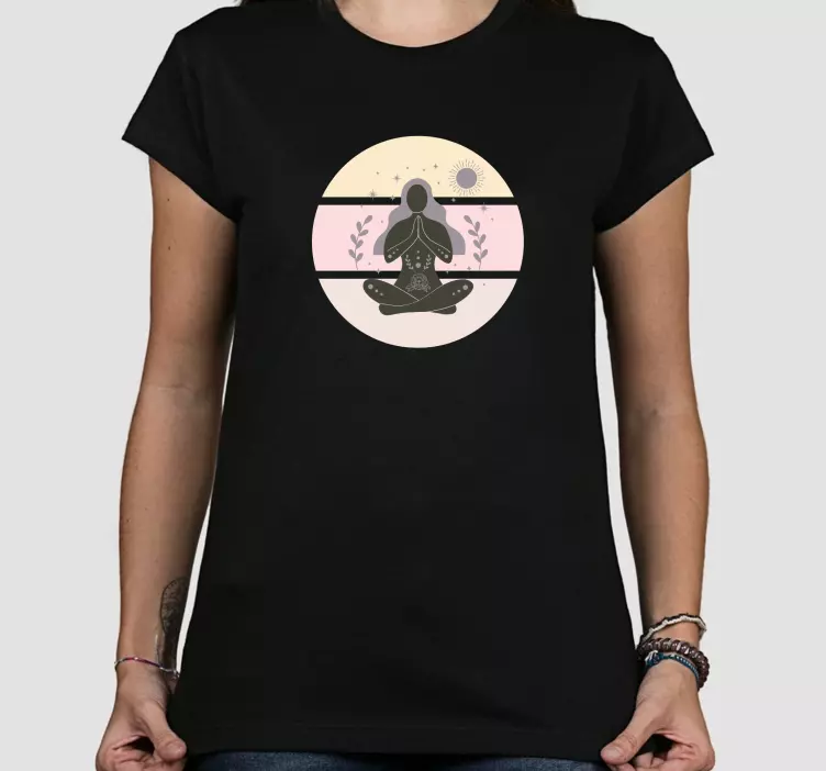 T-shirt silhouette de femme méditative - TenStickers