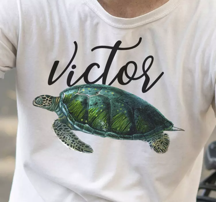 T-shirt tortue avec prénom - TenStickers