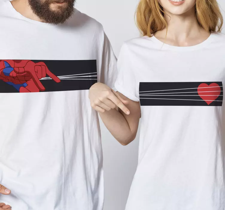 T shirt couple Couples spiderman - TenStickers