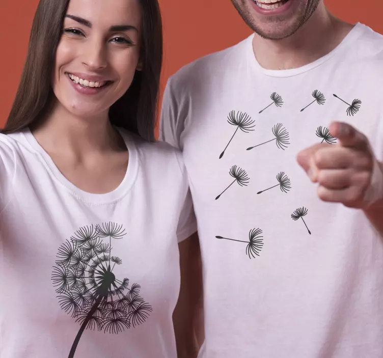 T shirt couple Pissenlit simple - TenStickers