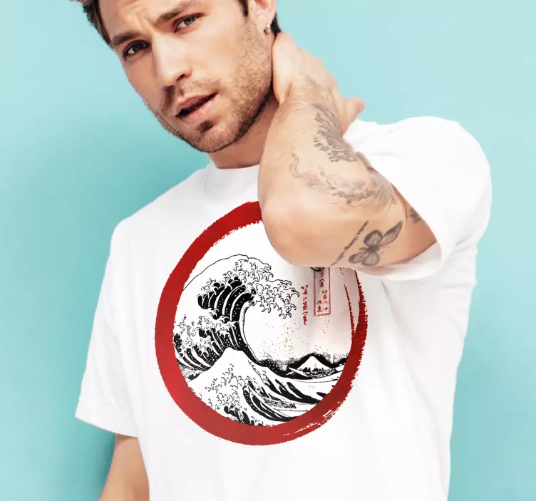 T-shirt personnalisé la grande vague de kanagawa - TenStickers