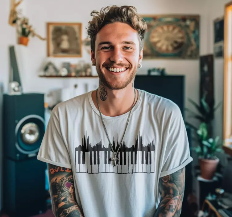 T-shirts clavier et onde sonoreClavier et onde sonore - TenStickers