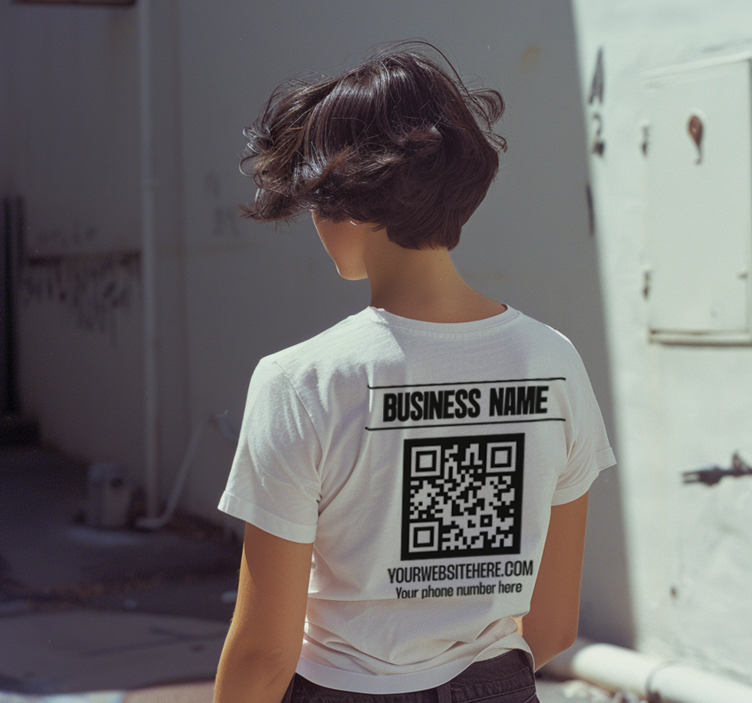 T-shirts nom de l'entreprise et code qr - TenStickers