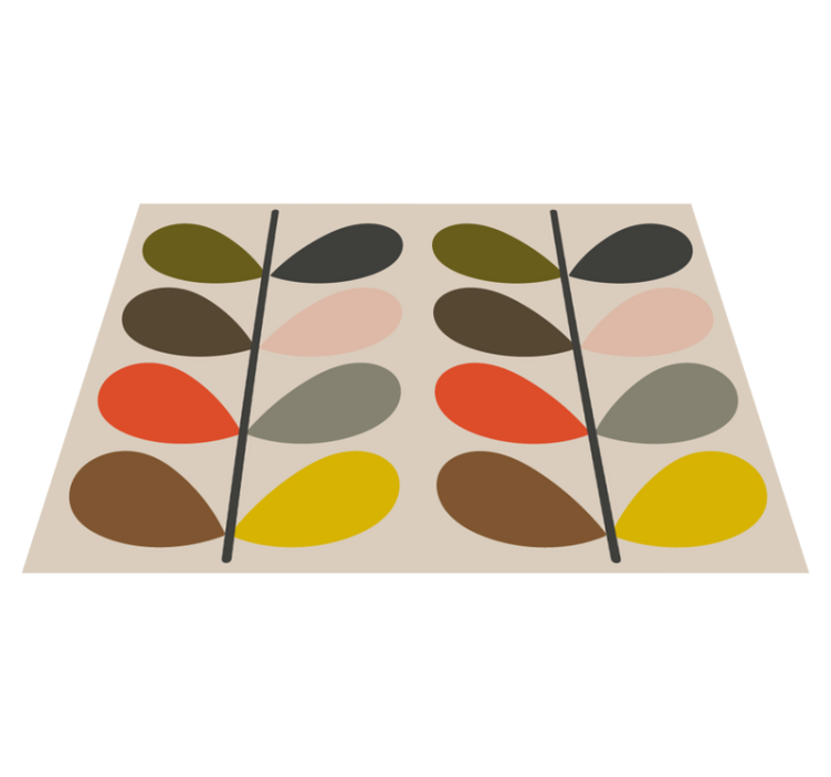 Tapis vinyle design moderne formes de feuilles abstraites - TenStickers