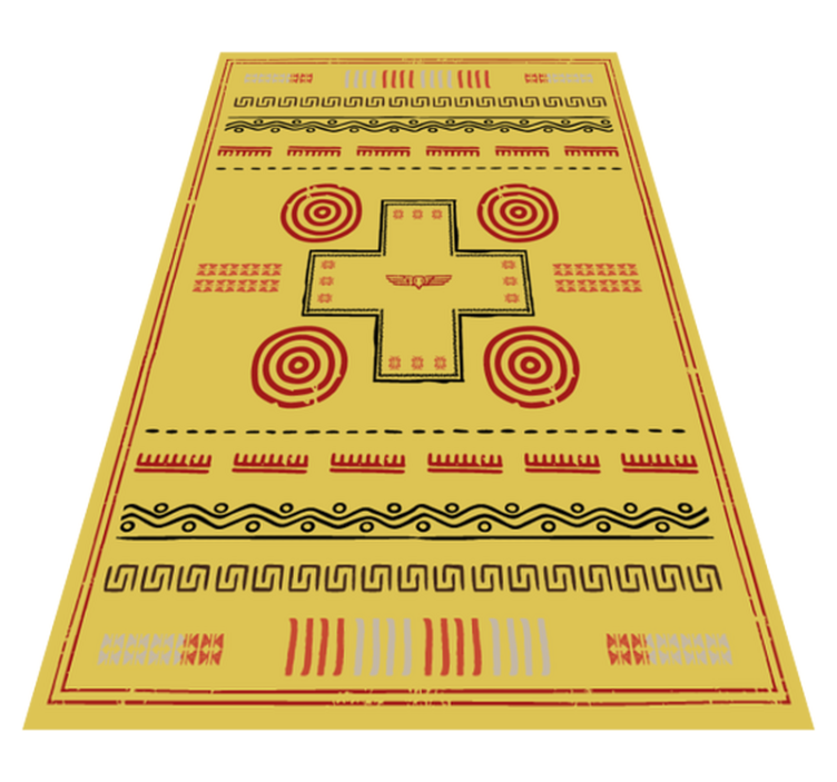 Tapis vinyle jaune conception ethnique - TenStickers