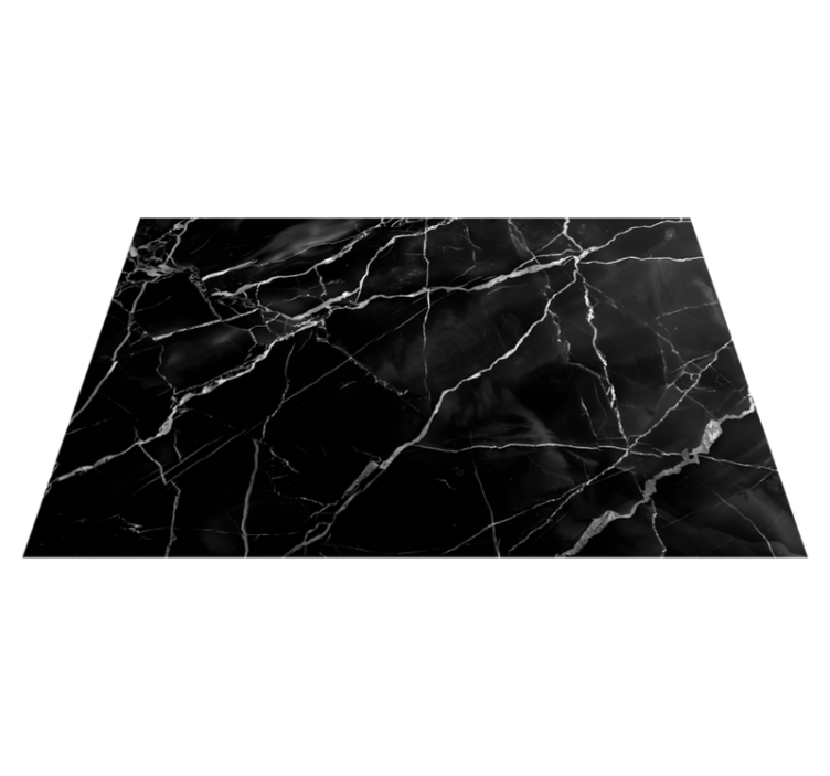 Tapis vinyle noir imitation marbre - TenStickers