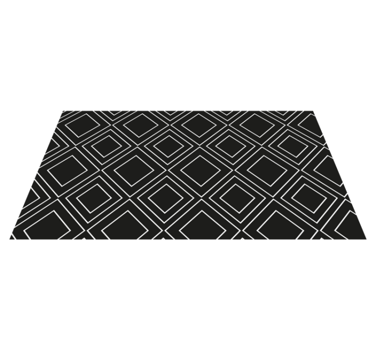 Tapis vinyle noir design lignes géométriques - TenStickers
