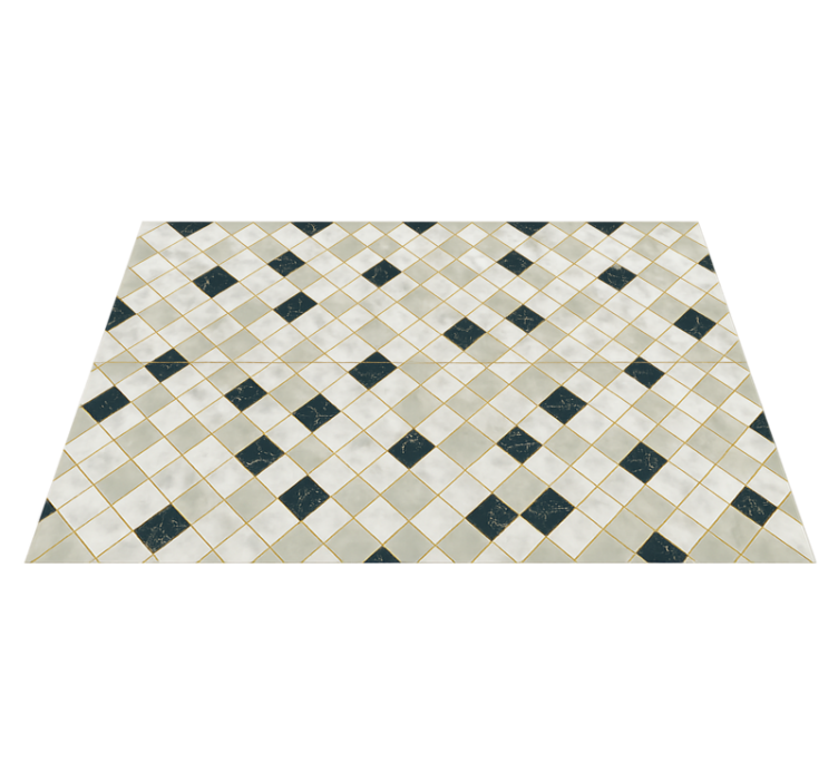 Tapis vinyle salon carreaux de ciment tons gris - TenStickers