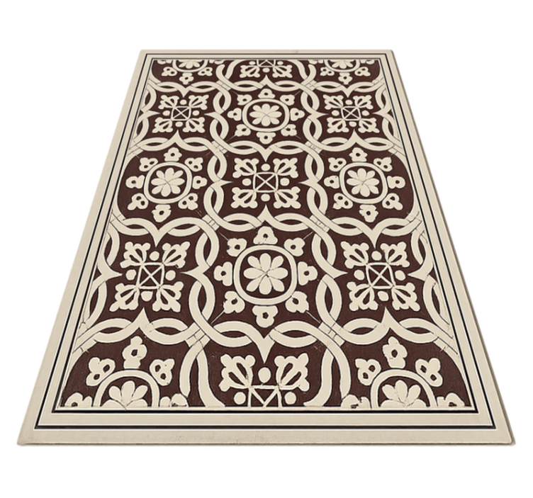 Tapis vinyle salon tuiles organiques - TenStickers