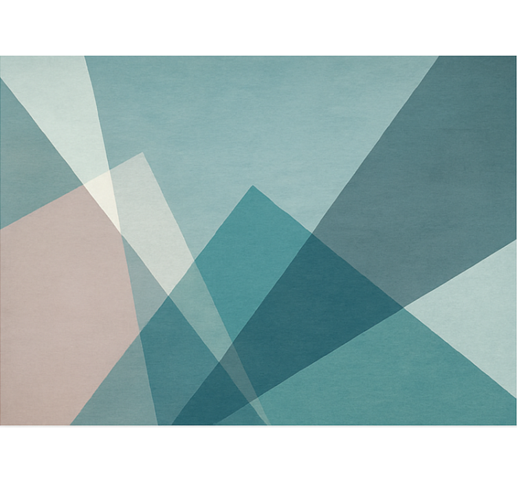 Tapis vinyle bleu conception abstraite géométrique - TenStickers