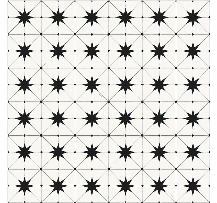 Tapis vinyle salle à manger motif étoile encaustique - TenStickers