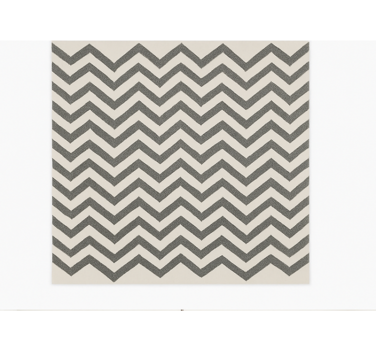 Tapis vinyle salle à manger motif en zigzag à chevrons - TenStickers