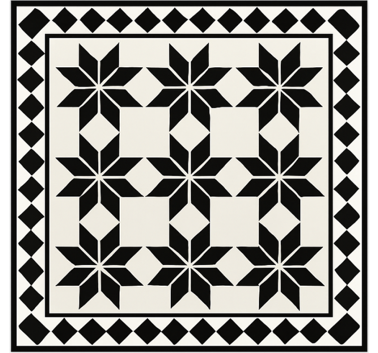 Tapis vinyle cuisine motif de carreaux étoilés monochromes - TenStickers