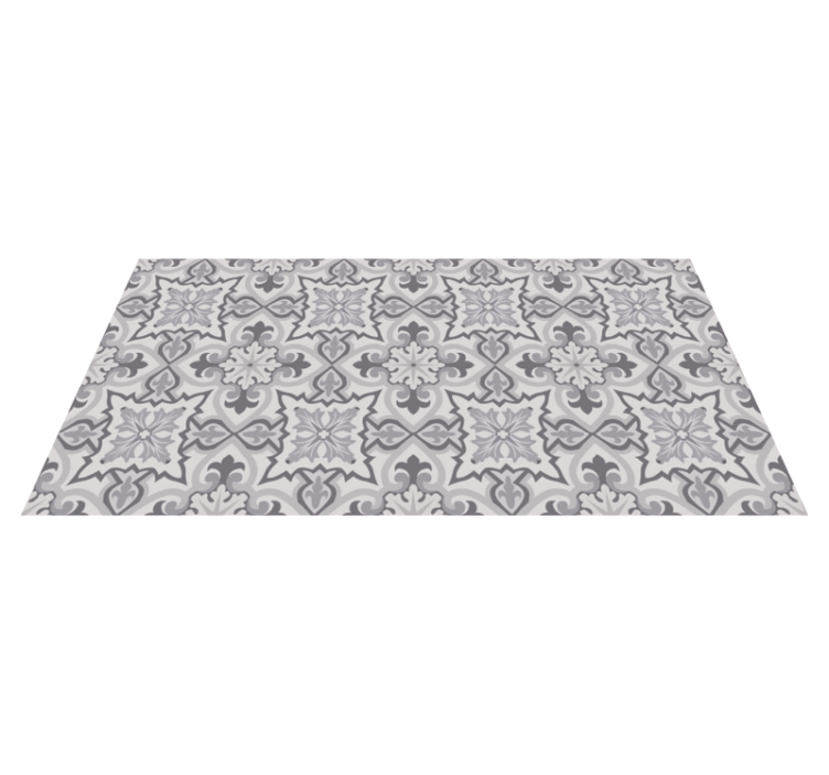 Tapis vinyle carreaux de ciment cuisine baroni grise - TenStickers