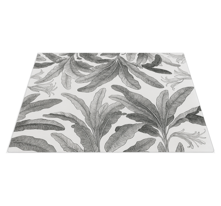 Tapis vinyle cuisine palmiers gris élégants - TenStickers