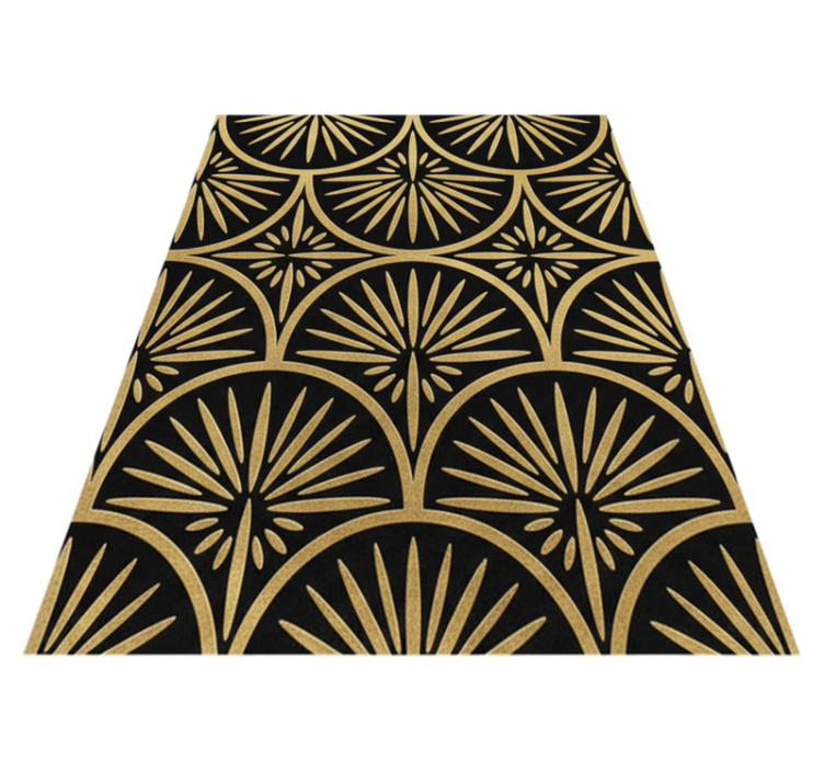 Tapis vinyle géométrique motif noir et or - TenStickers