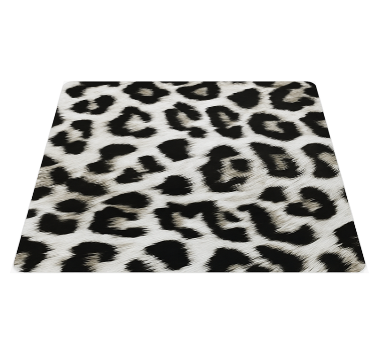 Tapis vinyle motif animal léopard blanc - TenStickers