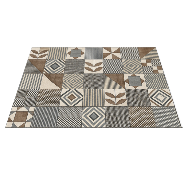 Tapis vinyle cuisine motifs géométriques abstraits - TenStickers