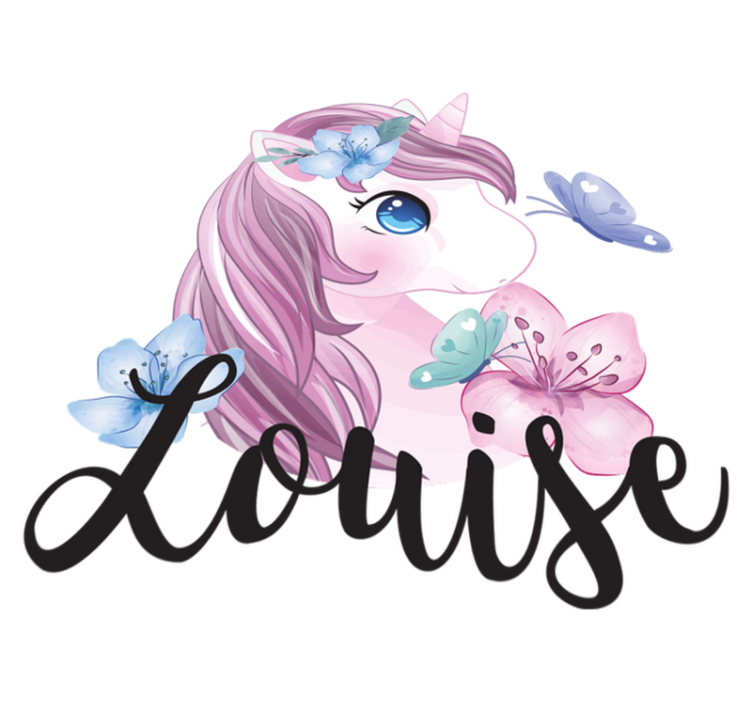 Tapis vinyle animal licorne à grands yeux avec papillon - TenStickers