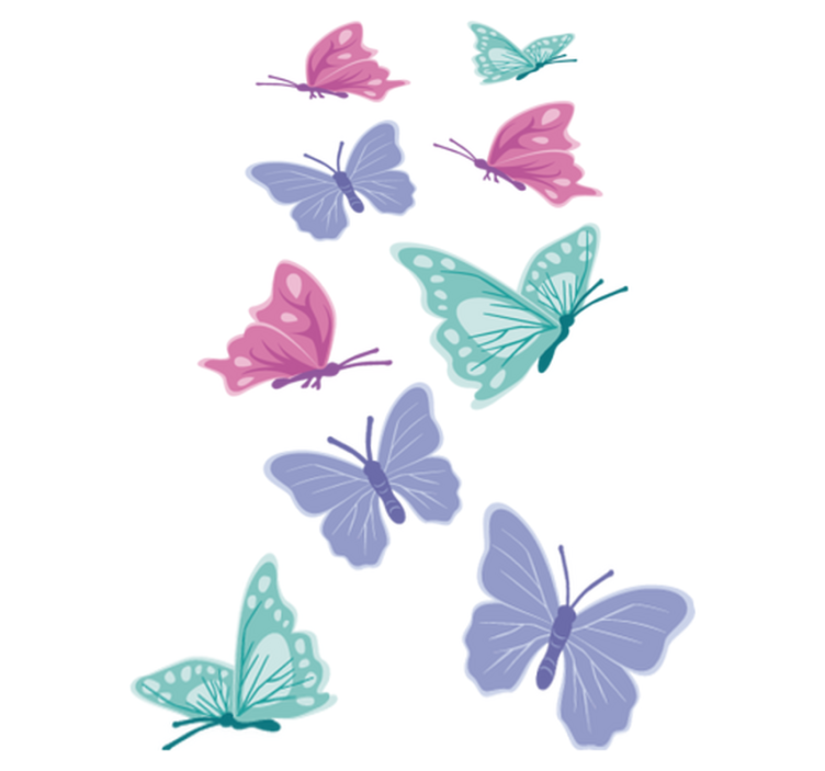 Tapis vinyle animal papillons couleurs pastel - TenStickers