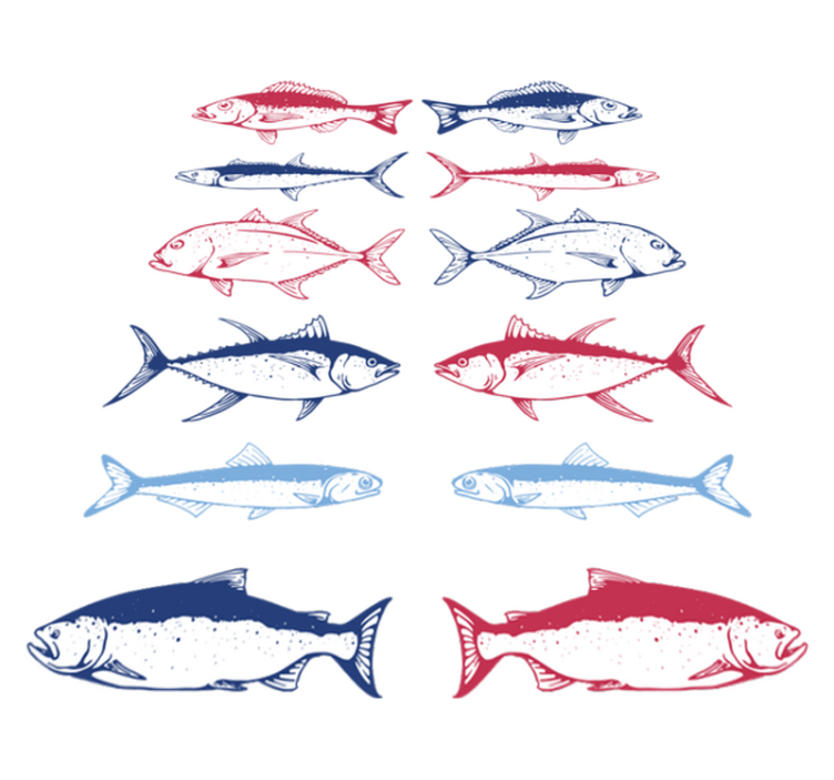 Tapis vinyle animal motifs de poissons dessinés à la main - TenStickers