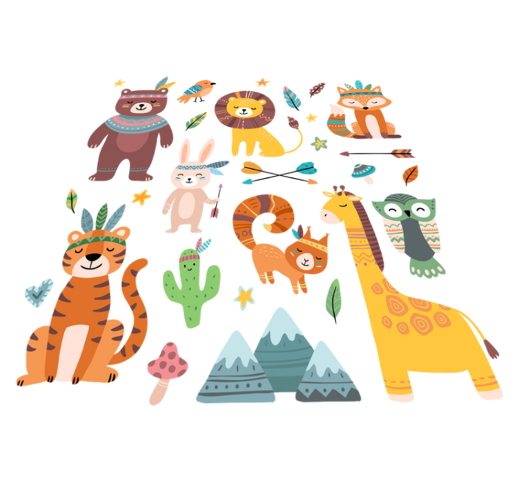 Tapis vinyle animal bébés animaux sauvages - TenStickers